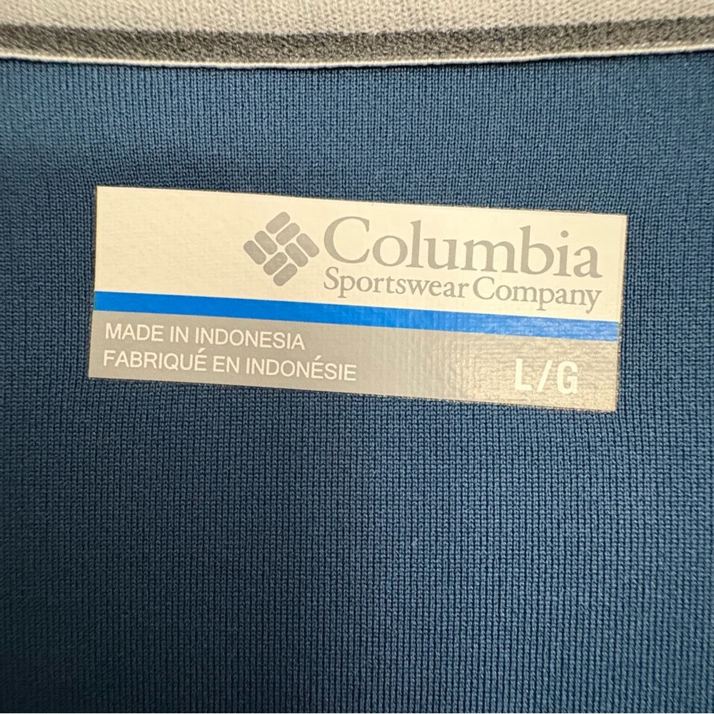 Columbia Omni Wick Men’s Polo Shirt Blue And Gray Size Large Active Lightweight - Picture 3 of 5